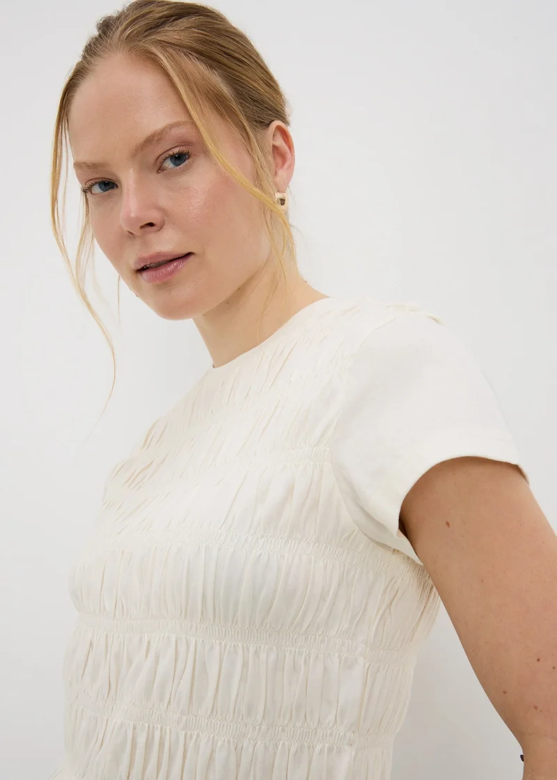 Matalan Nude Acid Wash Shirred Top